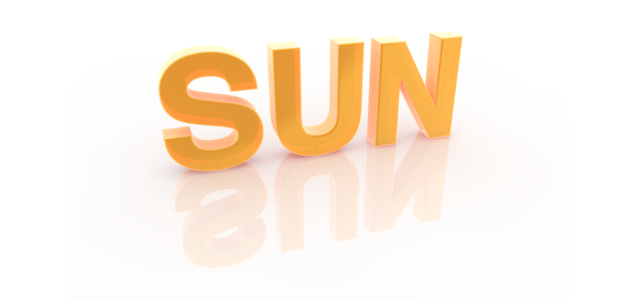 太陽/3D文字 - イラスト/3Dレンダリング/ワード/言葉/写真/クリップアート/フリー素材