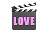 LOVE ｜ Love / Love / Movie shooting clapperboard-Characters ｜ Illustrations ｜ Free material