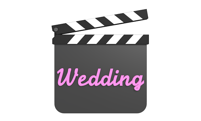 Wedding ウエディング 結婚式 映画 撮影用 カチンコ 文字 イラスト 無料素材